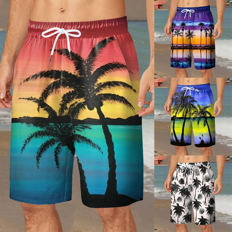 Coleção de roupas masculinas para praia e piscina com sungas, calções e acessórios estilosos