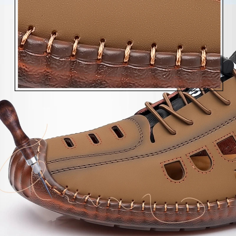 Sandálias Masculina Sapatos Sola de Tendão de Vaca