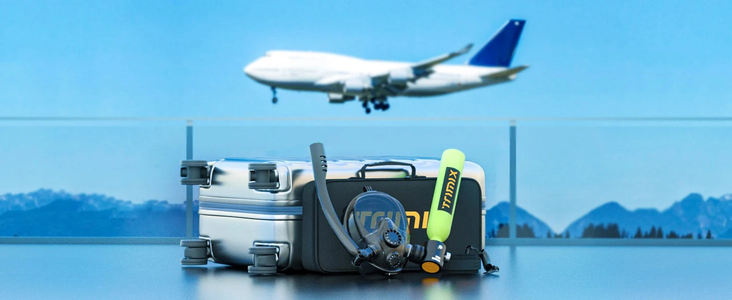 Máscara de mergulho com suprimento de ar para até 10 minutos de respiração subaquática, 0,5L para 5 metros de profundidade