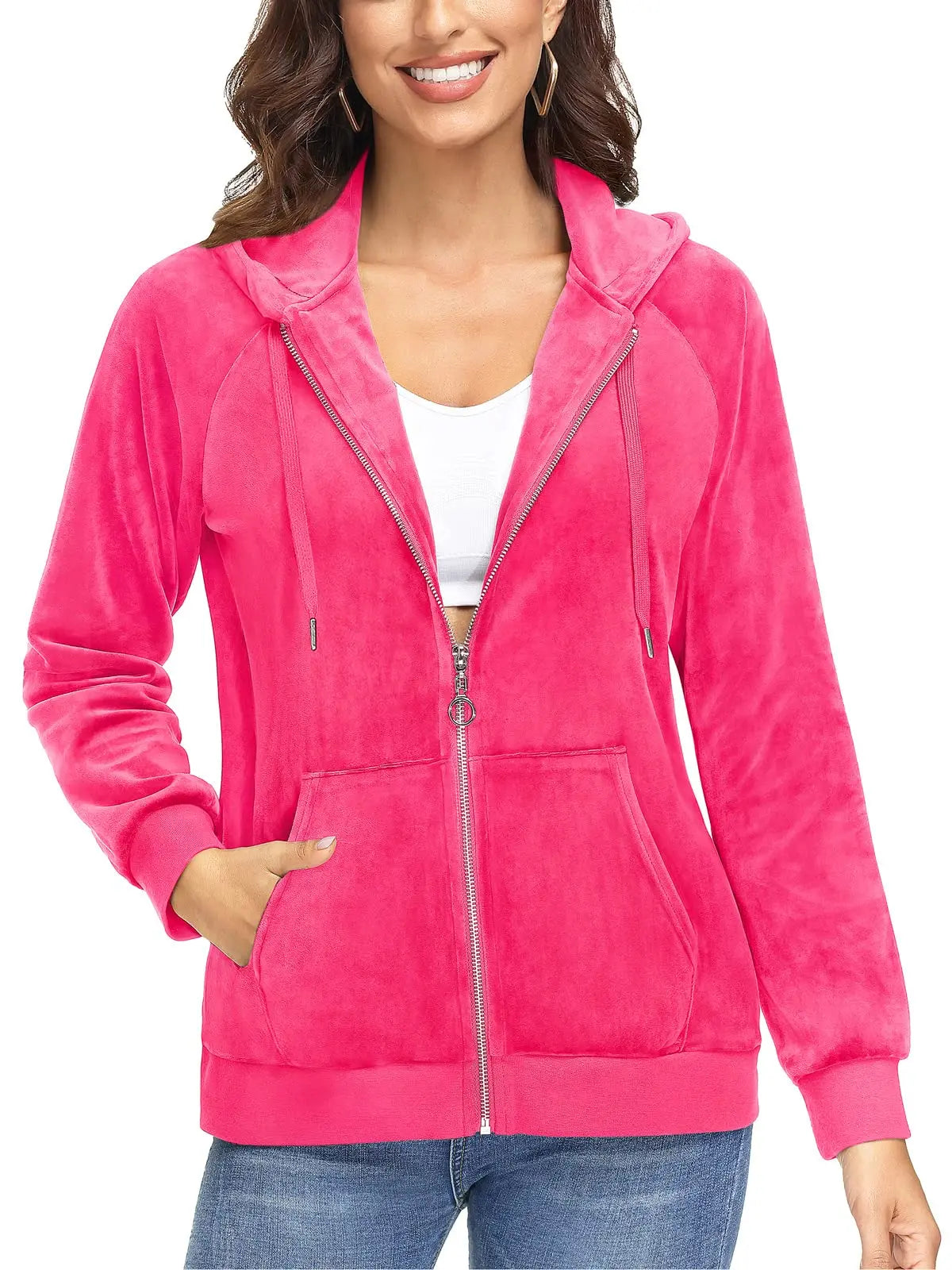 Jaqueta Feminina, de Veludo, Azul, Branco, Comfortavel