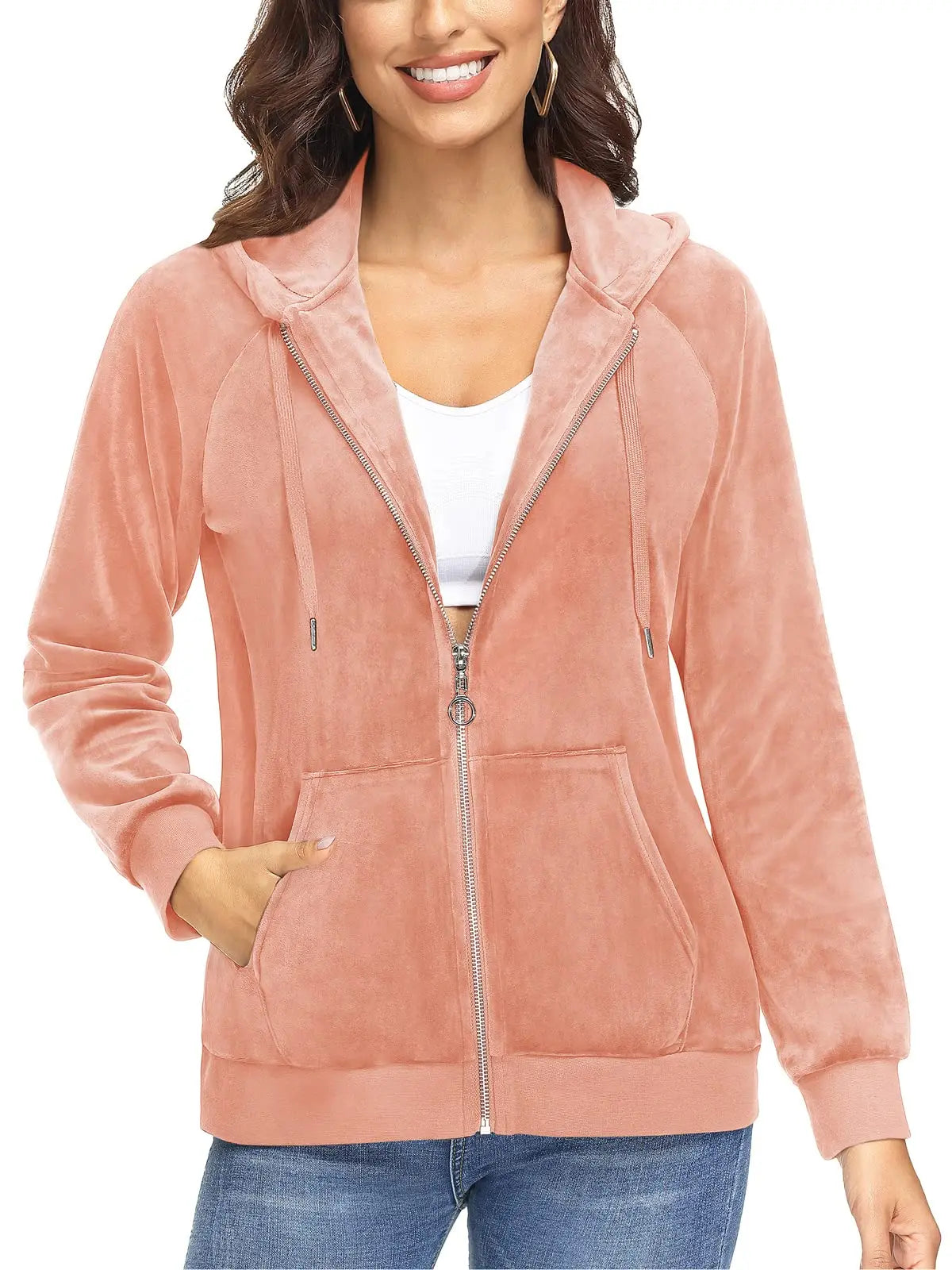 Jaqueta Feminina, de Veludo, Azul, Branco, Comfortavel