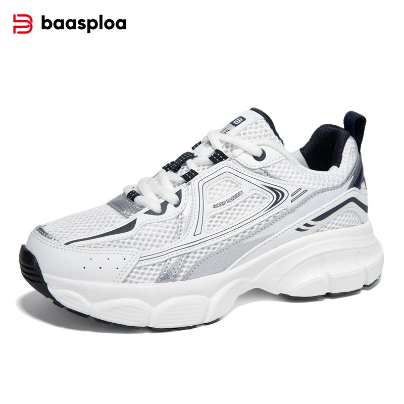 Tênis esportivos feminino, leves, malha de rendas, retrô, corrida, caminhada, respiráveis antiderrapante