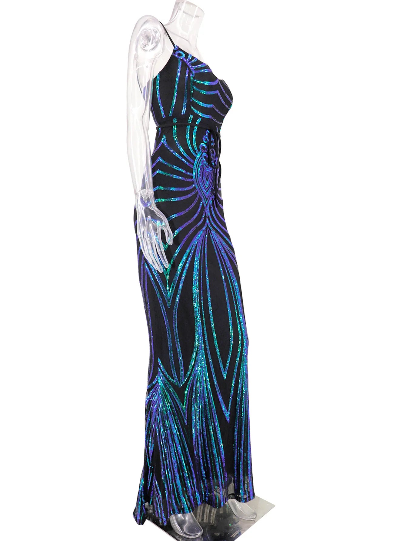 Vestido feminino, longo, maxi com lantejoulas, vestido para ocasiões festivas