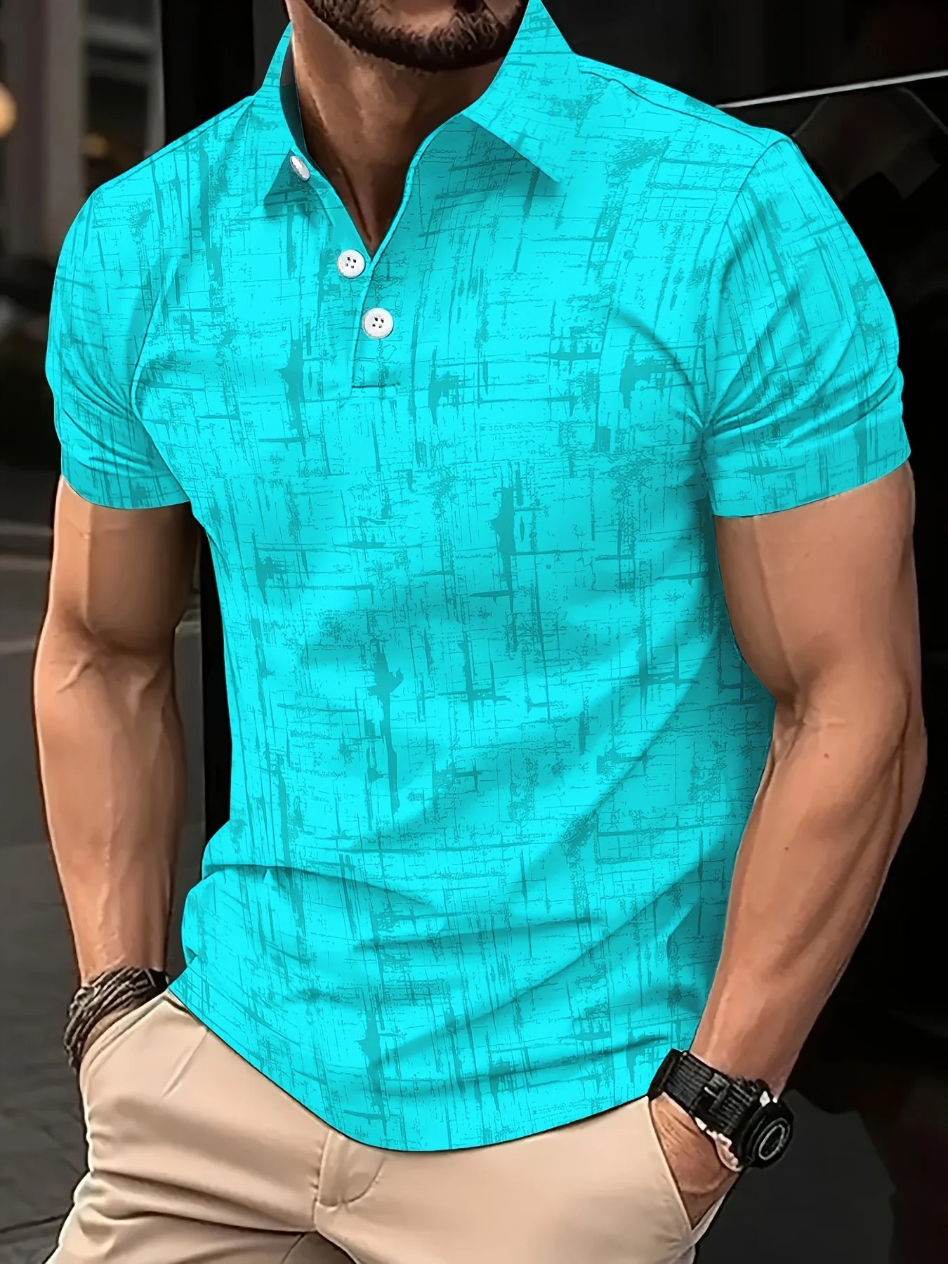 Camisa polo masculina de golfe, manga curta,com colarinho, casual, tops streetwear