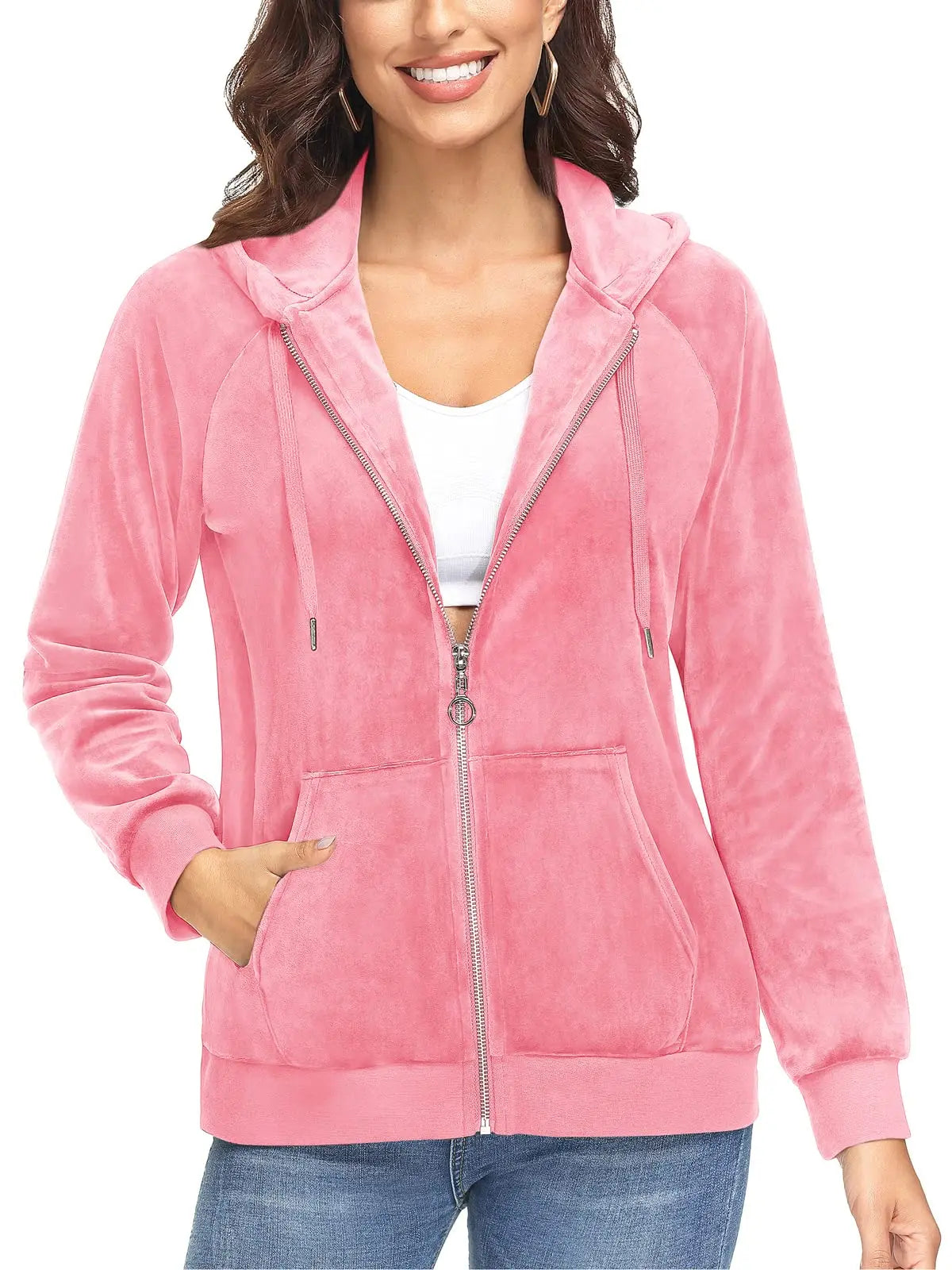 Jaqueta Feminina, de Veludo, Azul, Branco, Comfortavel
