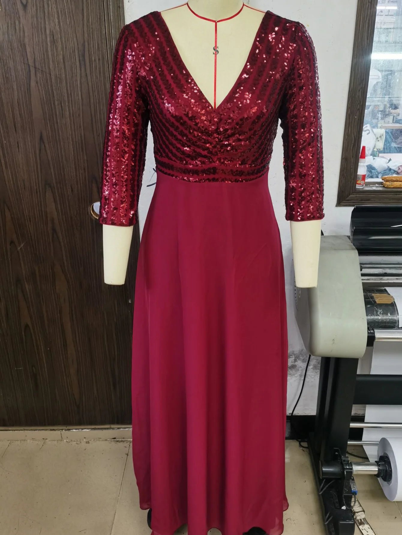 Vestido feminino, longo, maxi com lantejoulas, vestido para ocasiões festivas
