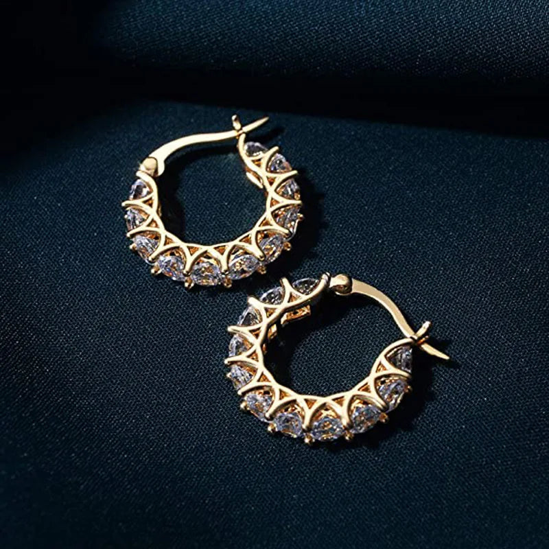 Brincos de Argola Moissanite Elegantes 925