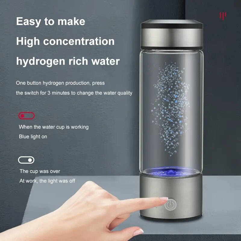 Gerador de Água de Hidrogênio 450ml - Portátil e USB
