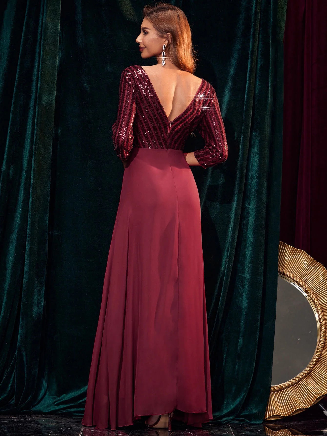 Vestido feminino, longo, maxi com lantejoulas, vestido para ocasiões festivas