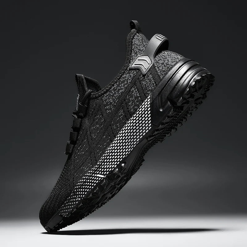 Tênis masculino, tamanho grande, malha respiráve,l esportes ao ar livre, sola plana, antiderrapante, confortável