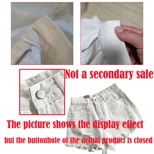 Shorts feminino coreano, denim, buracos, moda cintura alta, perna larga, de brim, designer casual, rua
