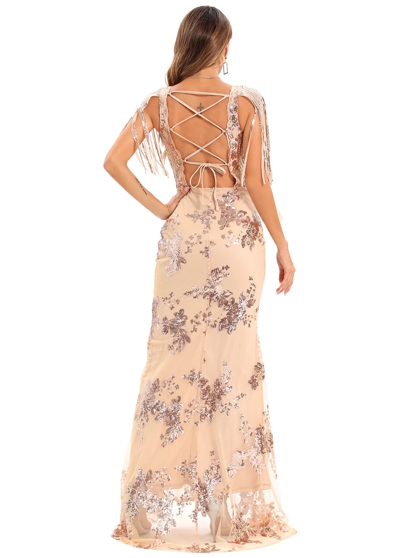 Vestido feminino, longo, maxi com lantejoulas, vestido para ocasiões festivas