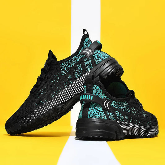 Tênis masculino, tamanho grande, malha respiráve,l esportes ao ar livre, sola plana, antiderrapante, confortável