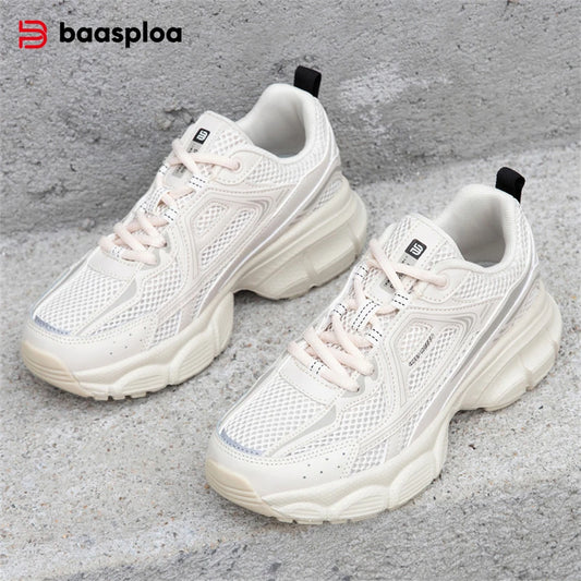 Tênis esportivos feminino, leves, malha de rendas, retrô, corrida, caminhada, respiráveis antiderrapante