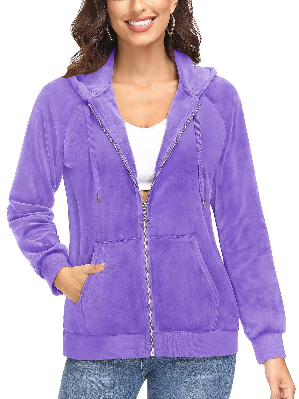 Jaqueta Feminina, de Veludo, Azul, Branco, Comfortavel