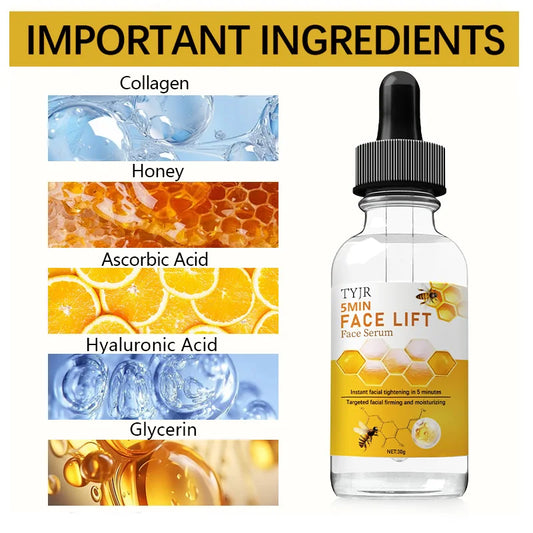 Essência de veneno de abelha 30ml, hidratação poderosa, contendo veneno de abelha e ácido hialurônico, cria pele bege clara macia e firme