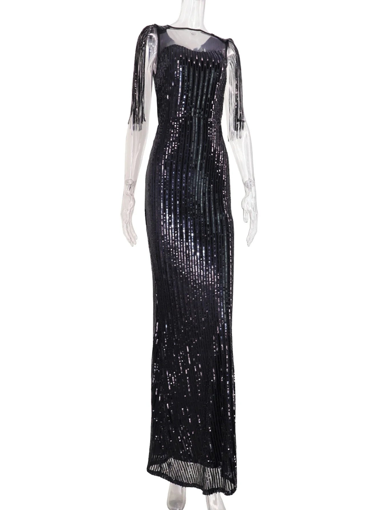 Vestido feminino, longo, maxi com lantejoulas, vestido para ocasiões festivas