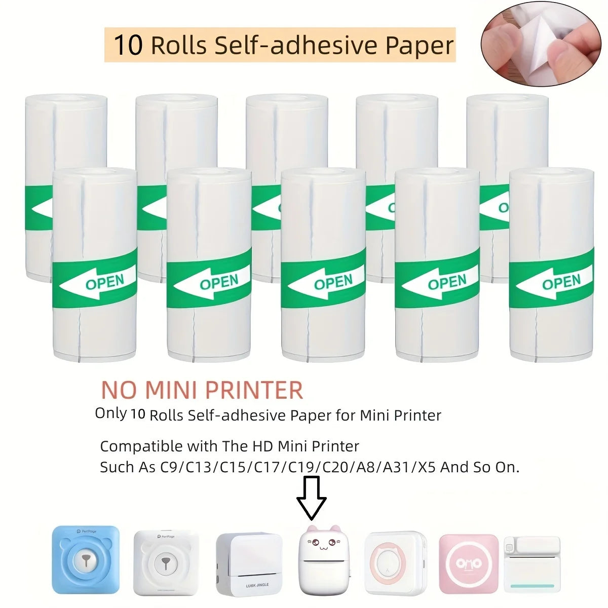 15 Rolos de Papel para Etiqueta Autoadesiva 57mm