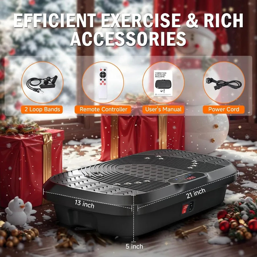 Máquina de Exercício Conjunto em Placa Vibratória, para Treino de Corpo Inteiro, Estimula Drenagem linfática, 240 Velocidades Ajustáveis