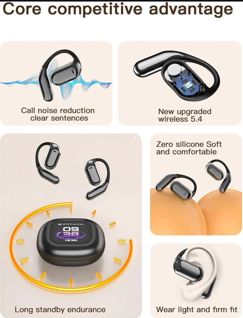 Fones de ouvido, AI tradução de idiomas em tempo real, lcd tela toque aberto, sem fio, com 144 idiomas para negócios