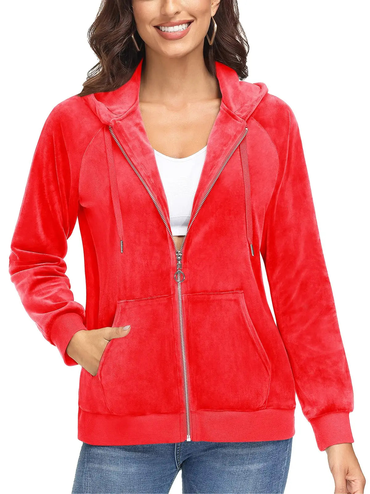 Jaqueta Feminina, de Veludo, Azul, Branco, Comfortavel