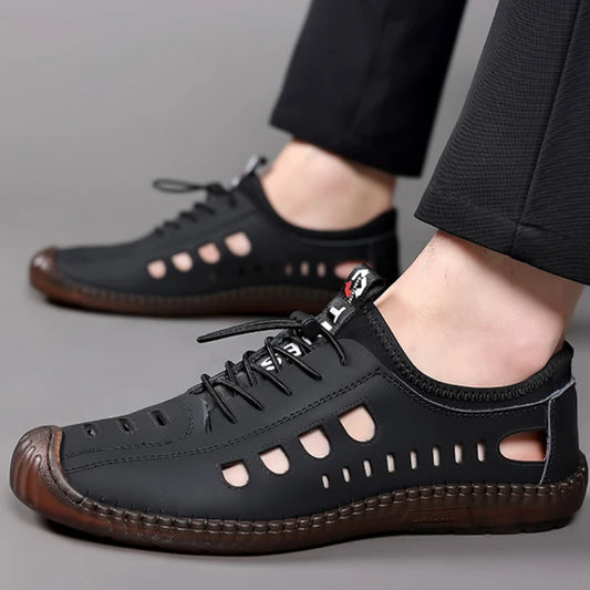 Sandálias Masculina Sapatos Sola de Tendão de Vaca