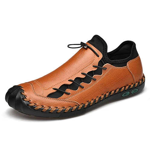 Sapatos masculinos em couro ABFUBER com design casual e solado antiderrapante, confortáveis para o dia a dia