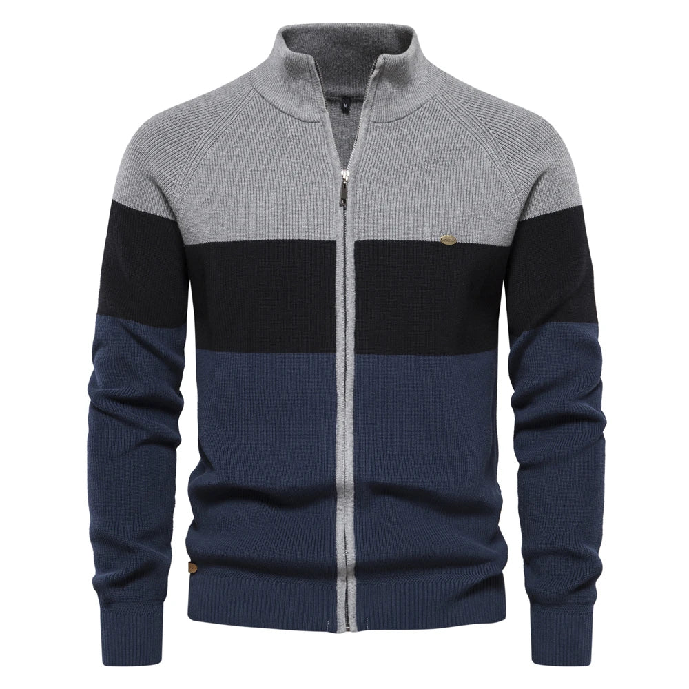 Casaco masculino AIOPESON em cores cinza, preto e azul, ideal para camisola masculina outono inverno