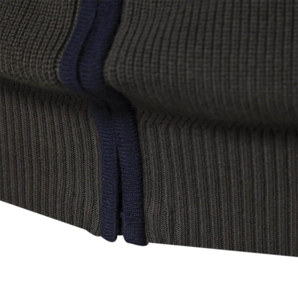 Detalhe do casaco masculino AIOPESON em malha, ideal para camisola masculina outono inverno