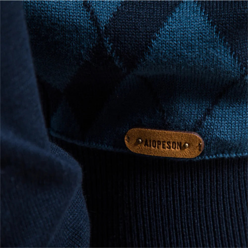 Detalhe do casaco masculino AIOPESON, ideal para moda de inverno para homens com design elegante