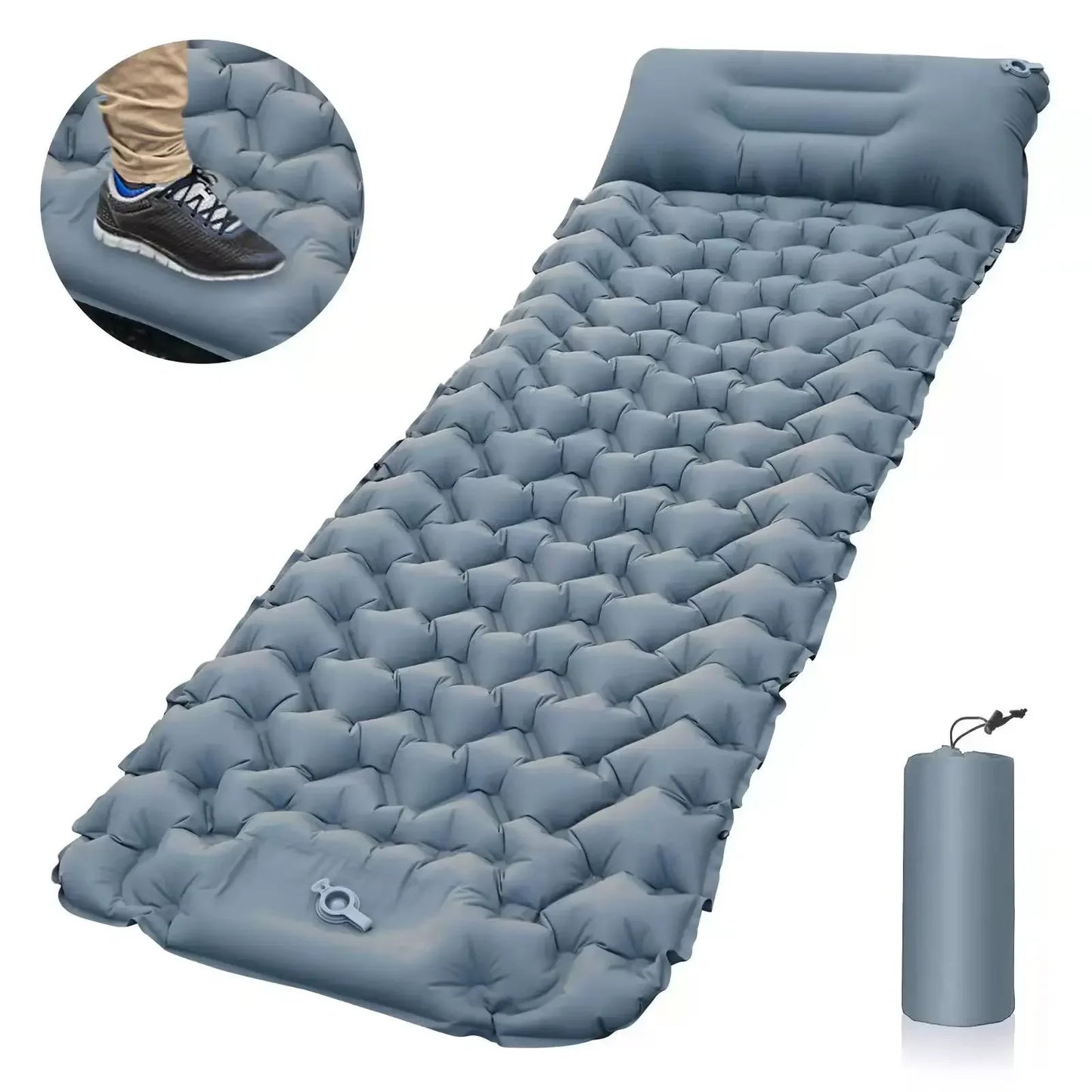 Colchão inflável NOENNAME_NULL com design compacto e confortável, ideal para camping e trekking com almofada de ar ultraleve trekking