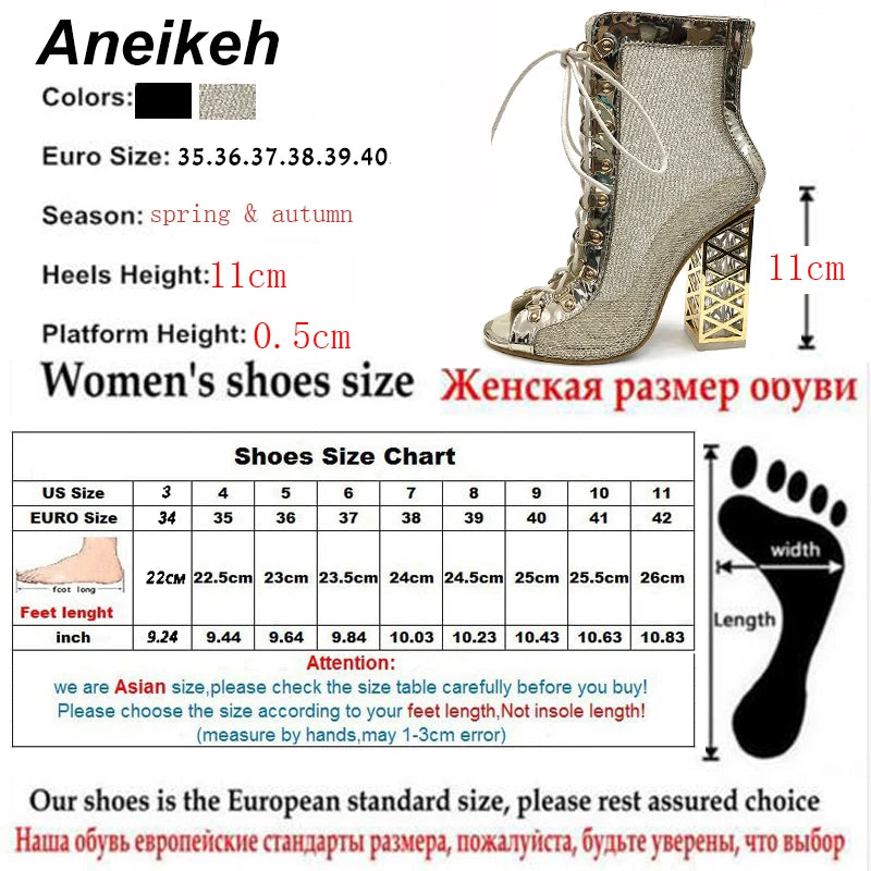 Sandálias femininas ANEIKEH com salto de 11cm, perfeitas para usar em primavera e outono