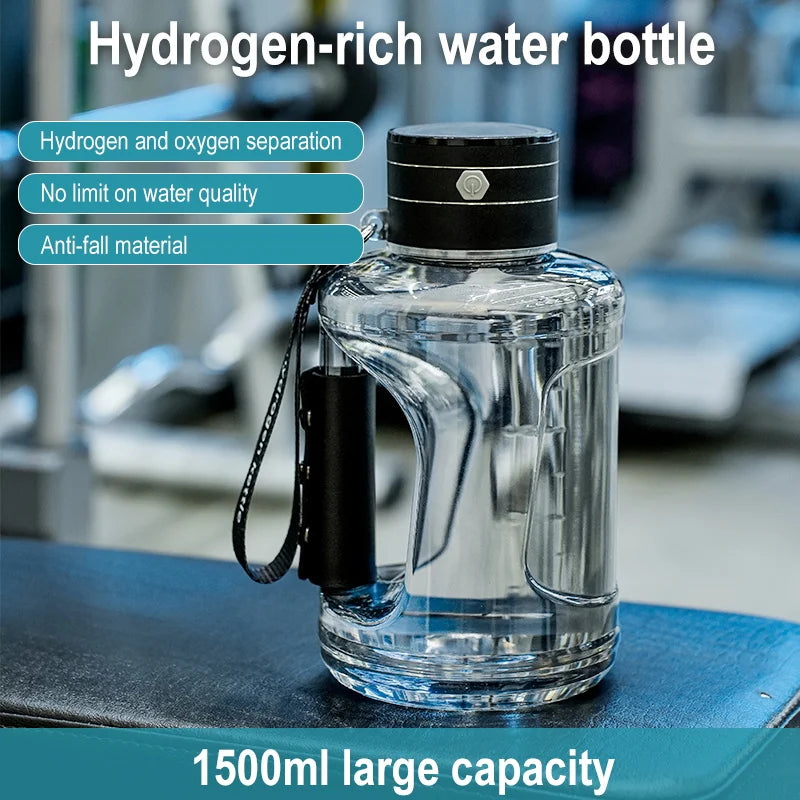 Garrafa hidrogenizadora BALASHOV transparente 1500ml com tampa e alca garrafa esportiva 1.5 litros para academia