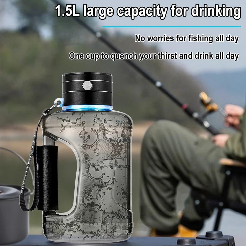 BALASHOV garrafa hidrogenizadora de agua com alca e tampa preta 1.5L ideal para treino garrafa esportiva 1.5 litros para academia