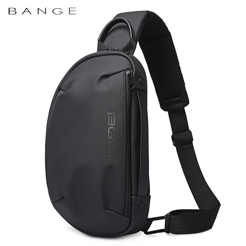 Bolsa masculina transversal BANGE em preto, ideal para uso diário e estilo moderno