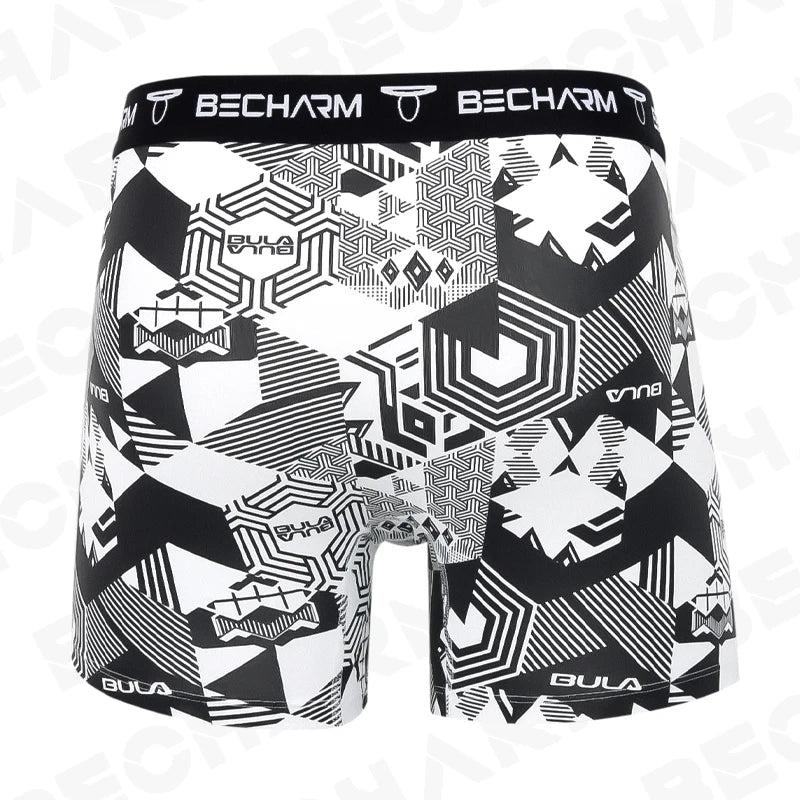Cuecas estampadas tamanho grande da marca NOENNAME_NULL com design geométrico em preto e branco