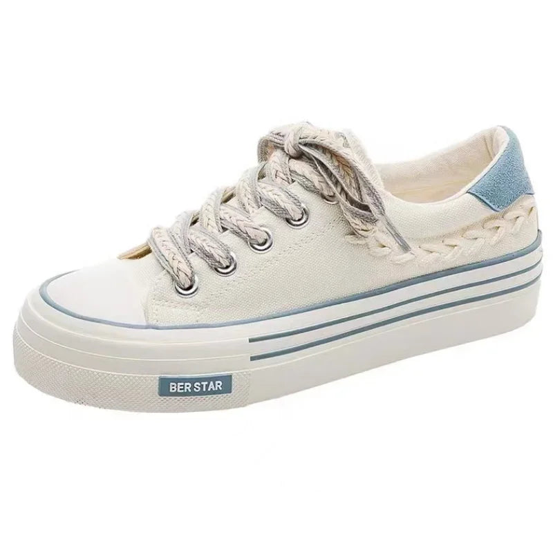 Sapatos altura crescente femininos com design elegante e detalhe em trança para conforto diário