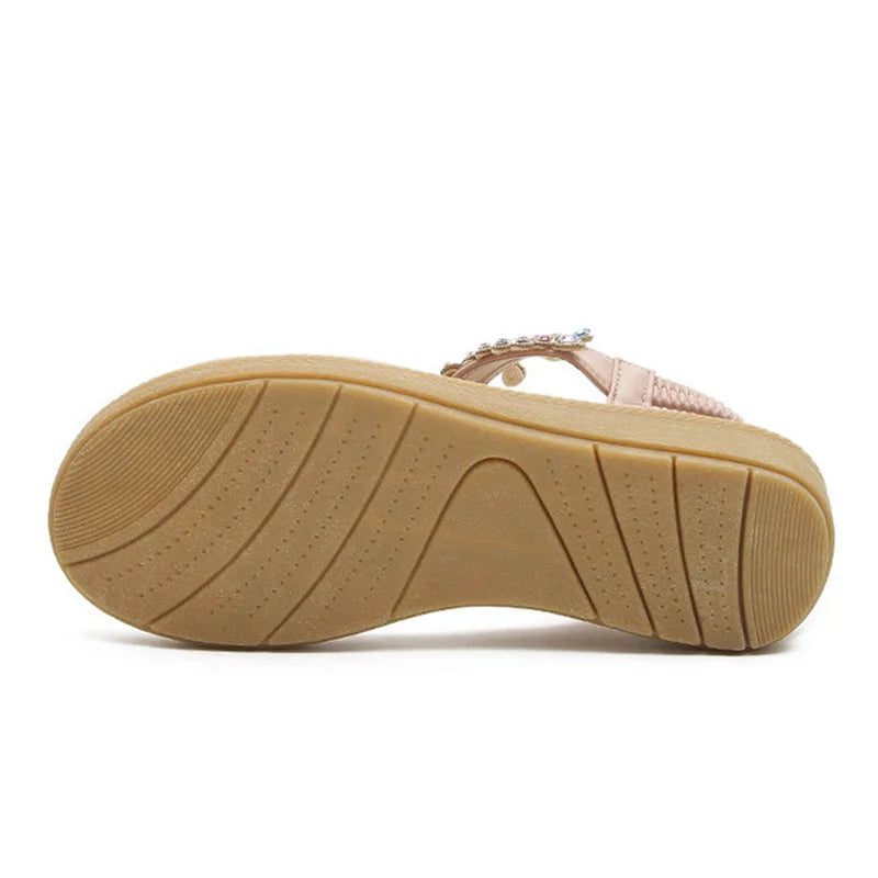 Solado de chinelo plataforma cristal feminino BEYARNE com design confortável e antiderrapante