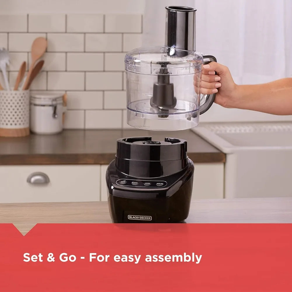 Multiprocessador de alimentos BLACK & DECKER com montagem fácil para uso prático na cozinha