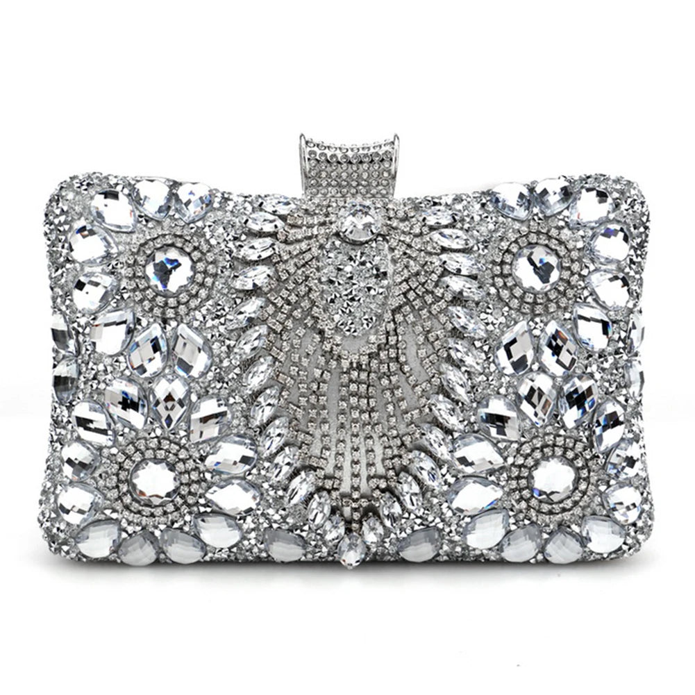 Bolsa feminina de luxo VKTECH com design brilhante e detalhes em strass para ocasiões especiais