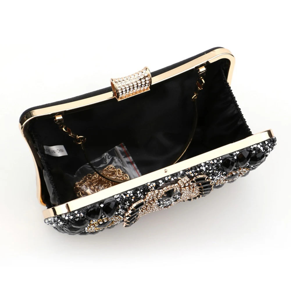 Bolsa feminina de luxo VKTECH com detalhes em pedrarias e forro elegante