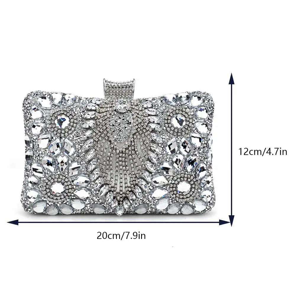 Bolsa feminina de luxo VKTECH com design elegante e brilhante, ideal para festas e eventos especiais