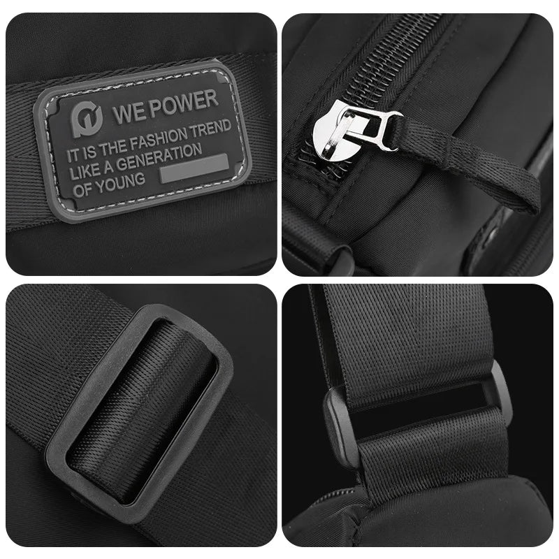 Detalhes da bolsa masculina casual WEIXIER com fecho e alças ajustáveis para uso diário