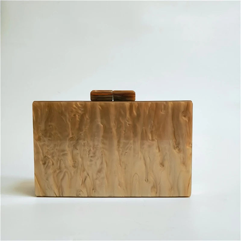 Bolsa transversal luxo da CIRMATION em estilo elegante com acabamento em madeira clara