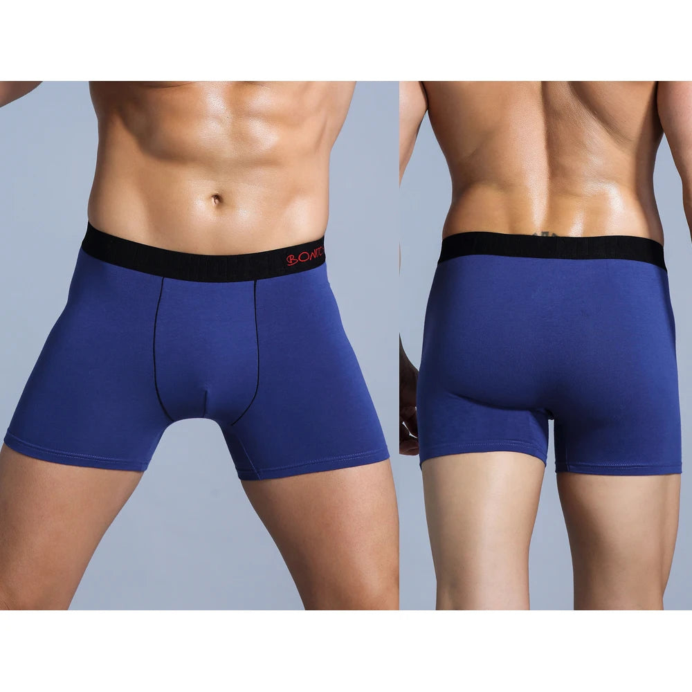 Cuecas sólidas masculinas SWNITS em azul com cintura elástica confortável e ajuste perfeito