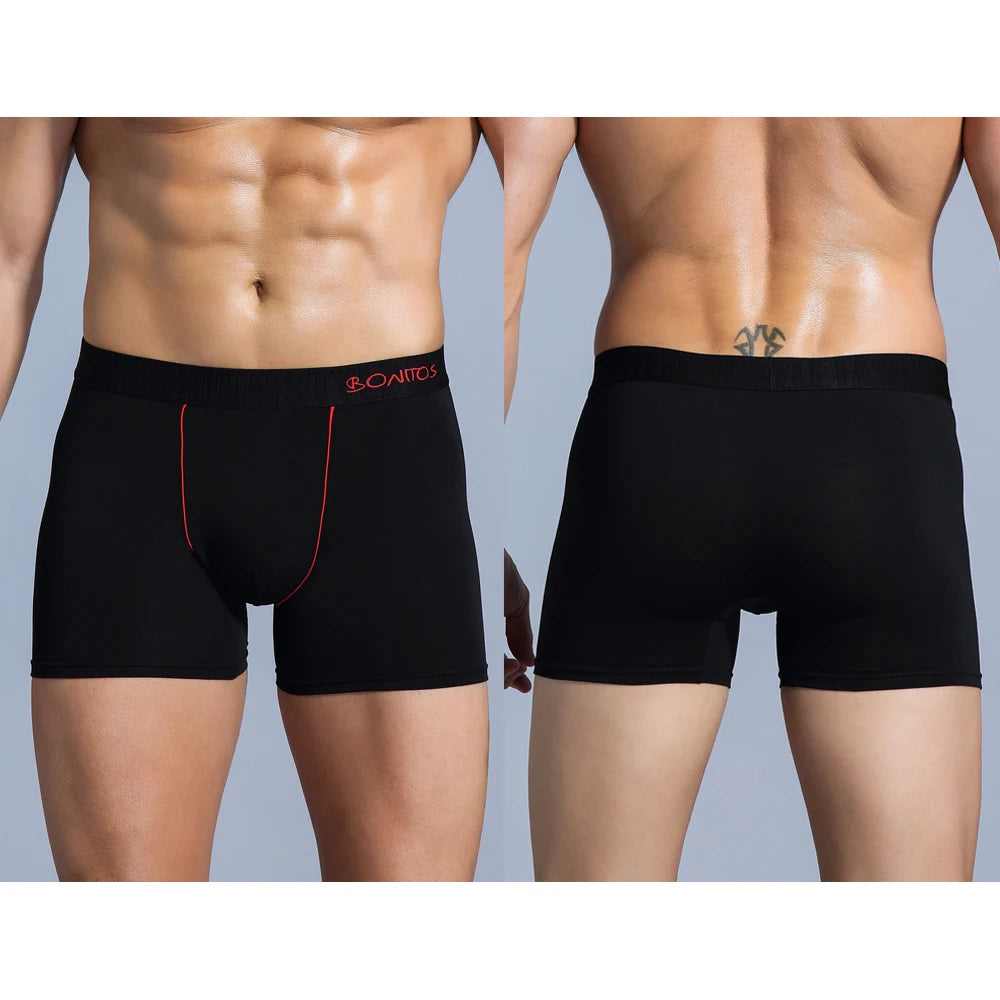 Cuecas sólidas masculinas da SWNITS em preto, confortáveis e com design moderno