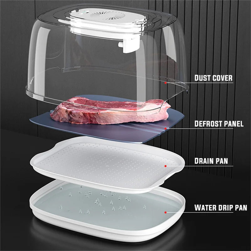 Máquina de descongelamento rápido com painel de descongelador de carne eficiente e bandeja para drenar água