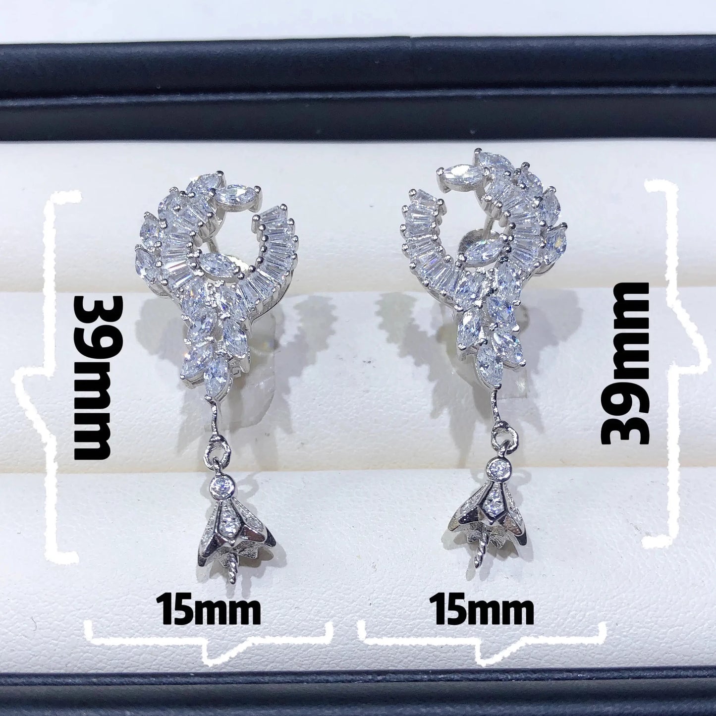 Brincos de gota de moda MEIBAPJ em prata com design elegante e brilho intenso