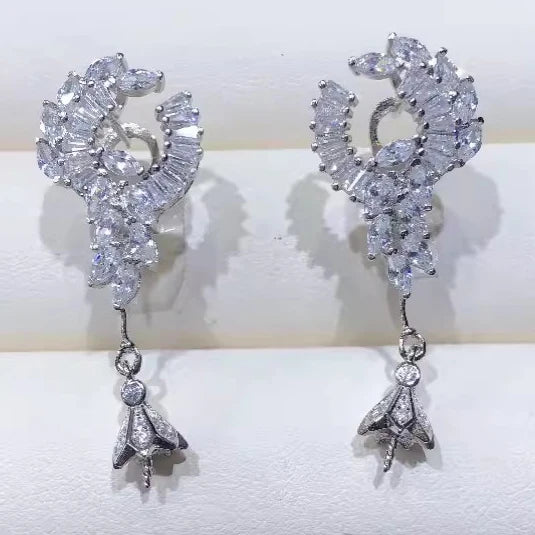 Brincos de gota de moda da MEIBAPJ com design elegante e pedras brilhantes em forma de gota