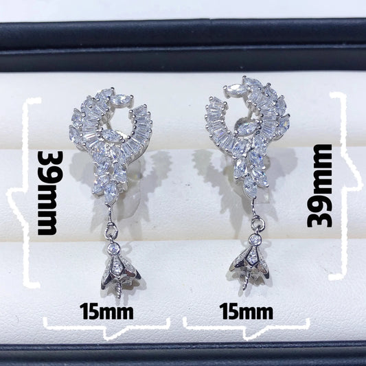 Brincos de gota de moda da MEIBAPJ com design sofisticado e brilhantes, medindo 39mm de comprimento